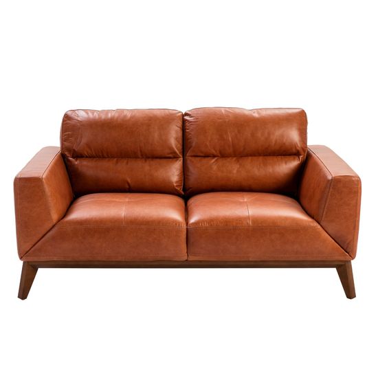 Диван из кожи KF1016-2P /6046 светло-коричневый