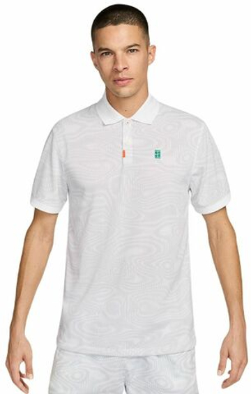 Мужское теннисное поло Nike Polo Dri-Fit Heritage Printed - белый