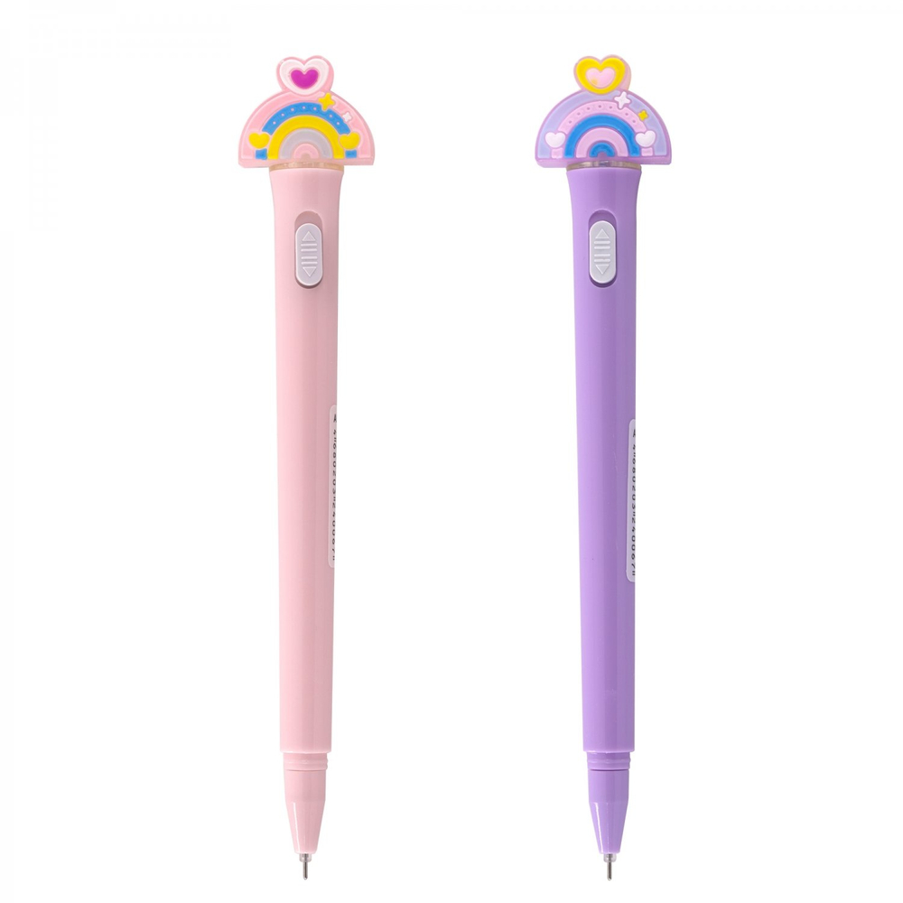 Ручка гелевая Alingar, "Радуга", 0,7 мм, синяя, с подсветкой, иголь. наконечник, круглый, цветной, пластиковый корпус, карт. уп.