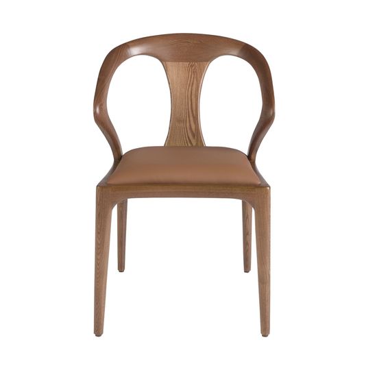 Стул 4137/CH9808 из коричневой экокожи и ореха