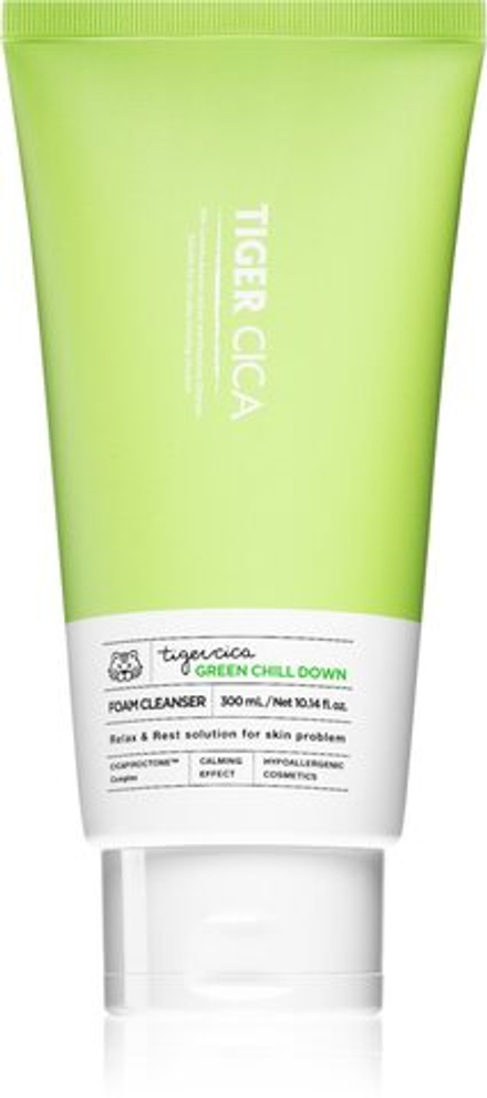 It´s Skin Tiger Cica Green Chill Down - освежающая очищающая пенка для проблемной кожи /   300  ml  / GTIN 8809663572822