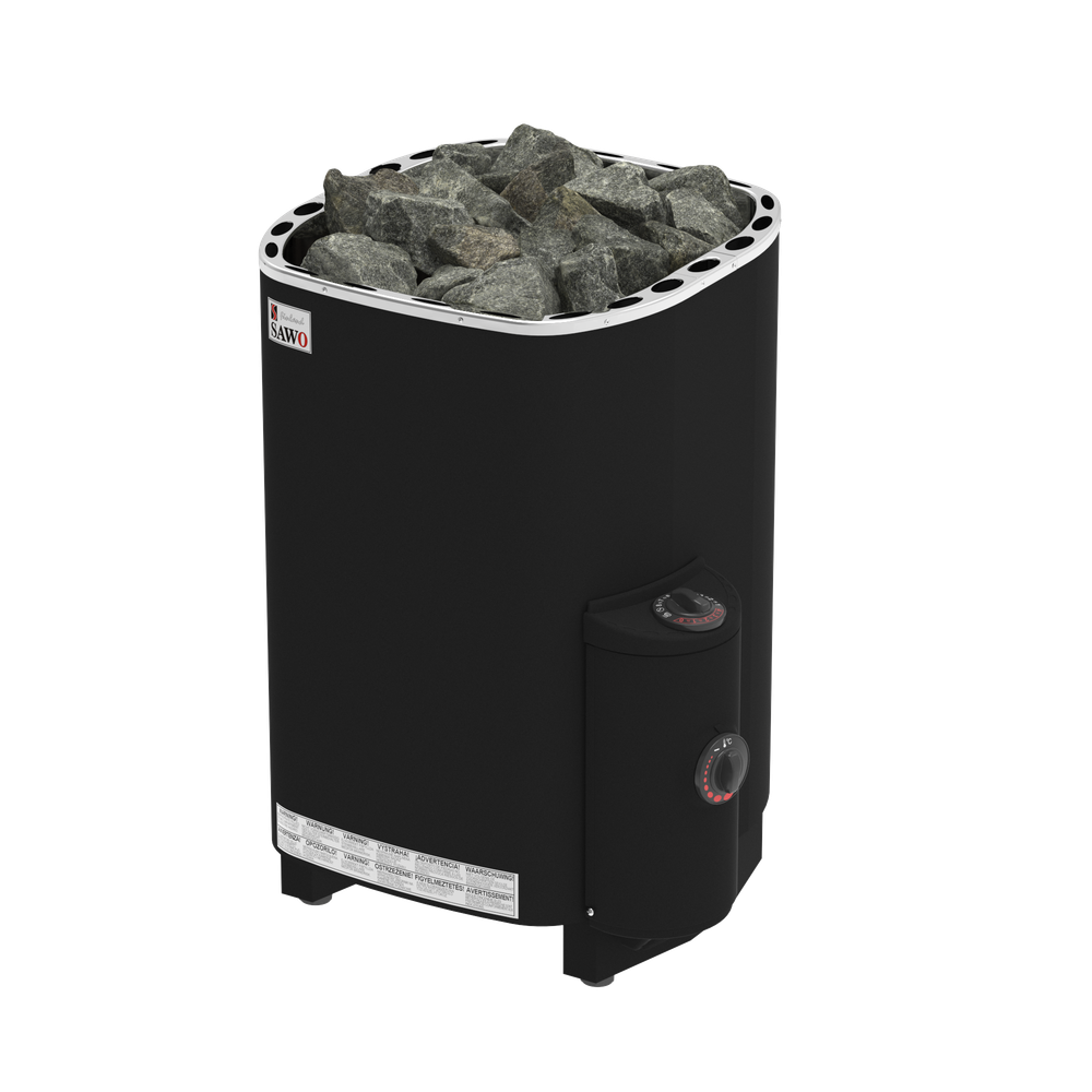 SAWO Электрическая печь Savonia напольная, с пультом, 9,0 кВт, нерж. сталь, фибропокрытие, черная, артикул SAV-90NB-P-F