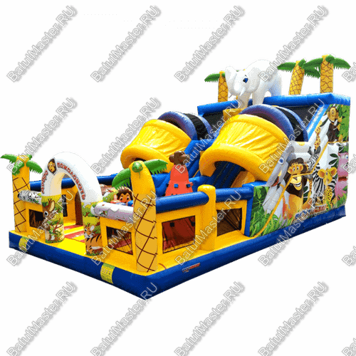 Коммерческий надувной батут "Слоник со скалодромом 2"