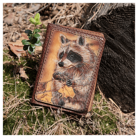 Кожаная обложка на паспорт «Енотик»