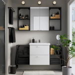 Комбинация для ванной - IKEA ENHET, 140х43х65 см, белый/антрацит, ЭНХЕТ ИКЕА
