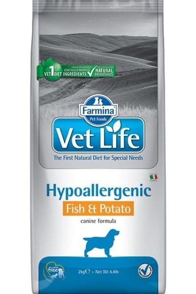 Farmina 2кг Корм Vet Life Dog Hypoallergenic Fish &amp; Potato