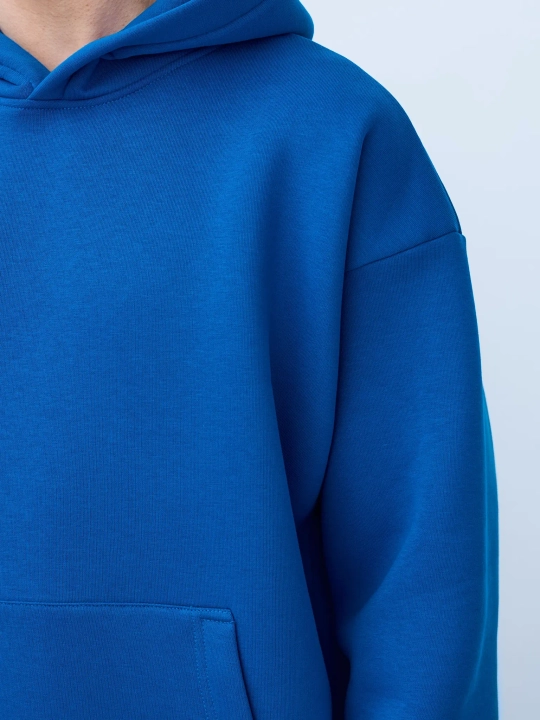 Худи оверсайз с начесом (синий)