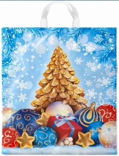 Новогодние пакеты "Зимняя гармония" 38х42+6см ПНД 40мкм (25/500шт)