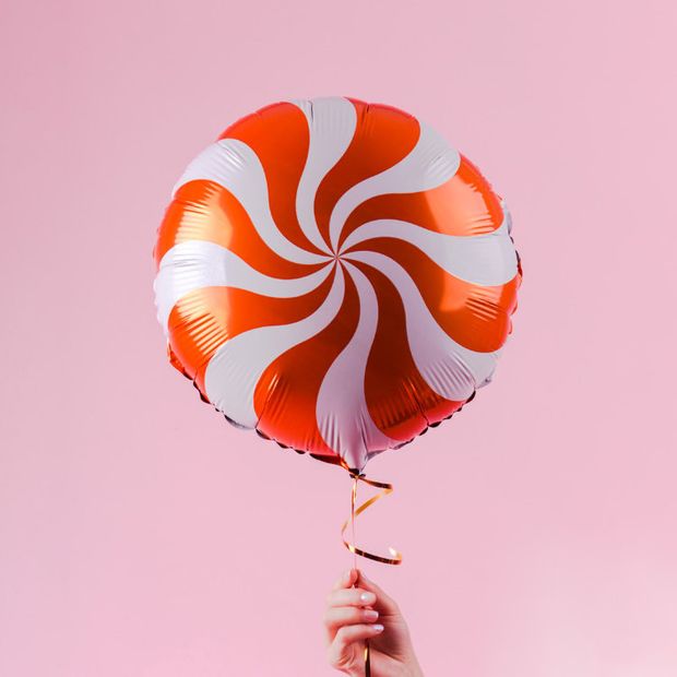 F Шар Круг Леденец Оранжевый 18" / 46 см (БГ-15)