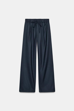 ZARA БРЮКИ С ЗАЩИПАМИ, МОРСКОЙ СИНИЙ