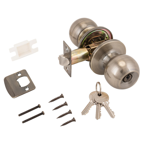 Защелка АЛЛЮР 5560 круглая АВ ключ/фиксатор бронза   / 8695