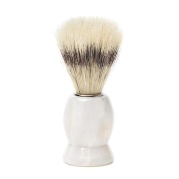 Помазок для бритья Mondial, пластик, свиной ворс, рукоять - белый цвет