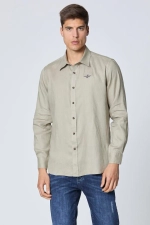 Рубашка муж. AERONAUTICA 1239 шалфей лён