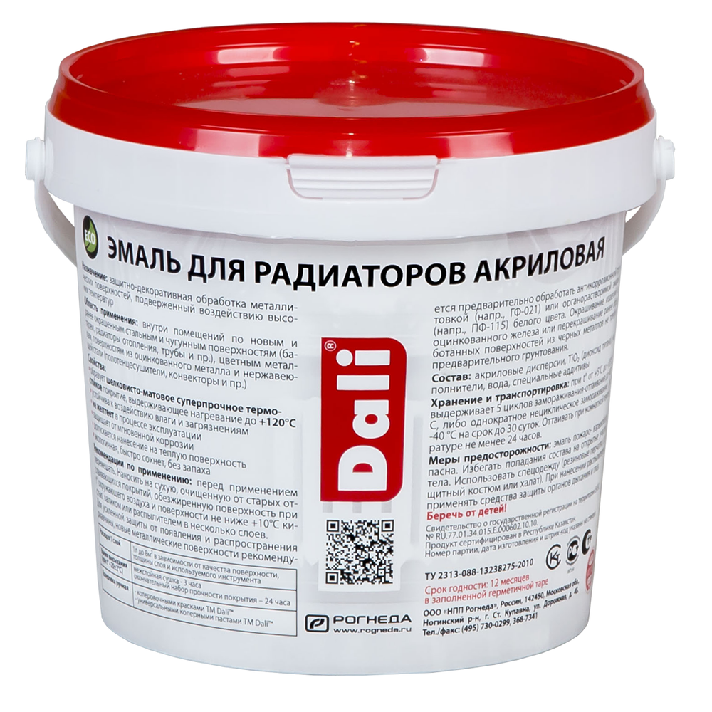 ЭМАЛЬ АКРИЛОВАЯ ДЛЯ РАДИАТОРОВ "DALI" 1 КГ (6) "РОГНЕДА"