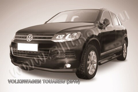 Защита переднего бампера Volkswagen Touareg (2010-2014) d76 черная