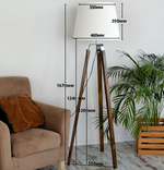 Торшер напольный коричневый с горчичным абажуром в стиле лофт, светильник напольный классический, Фьорд, E27, 60 Вт