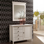 Dipriz Комод Боцен из сосны, 4 ящика 1 дверь, на ножках, 103х43х79 см, белый воск