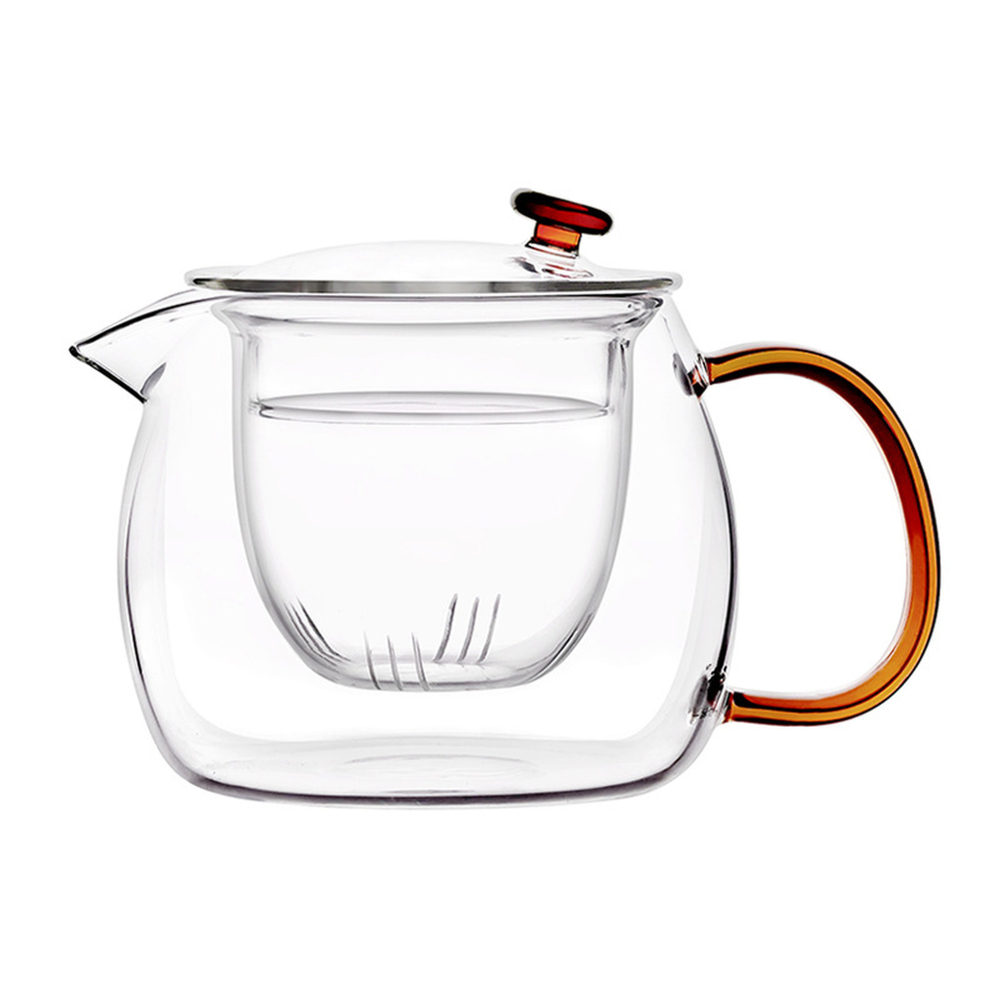 288001 Чайник "Янтарь" 550 мл,с заварочной колбой, стекло