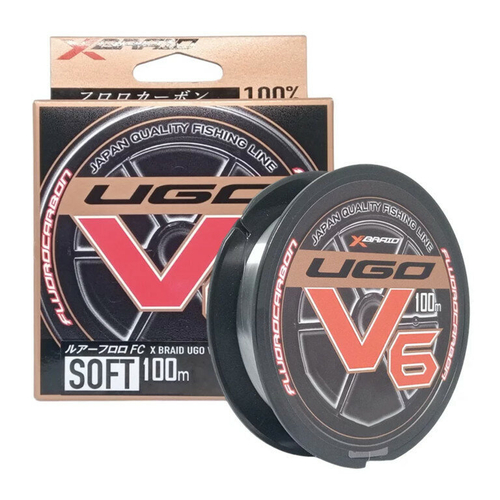 Леска YGK X Braid UGO V6 Soft Fluorocarbon #1,0 0,165mm 100m 714317