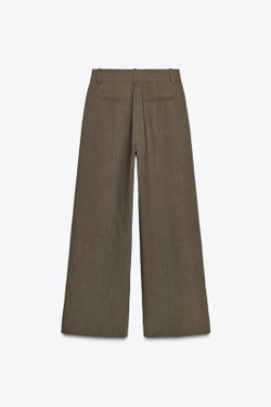 ZARA БРЮКИ В СТИЛЕ МИНИМАЛ — ZW COLLECTION, КОРИЧНЕВЫЙ