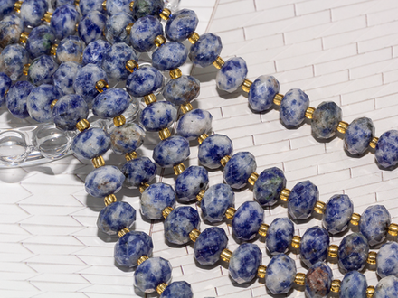 Бусины из содалита 10х7мм, рондель (10 шт)