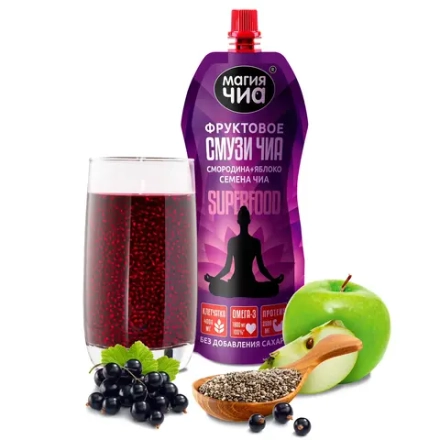 Фруктовое смузи ЧИА «Смородина + Яблоко»