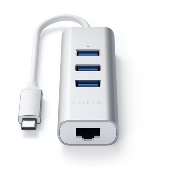 USB-хаб Satechi Type-C 2-in-1 USB Hub with Ethernet (ST-TC2N1USB31AS) Silver
