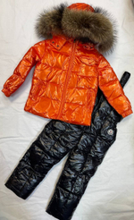Зимний детский костюм Buba Moncler Black and Orange