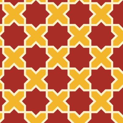 Марокканский геометрический желто-красный орнамент