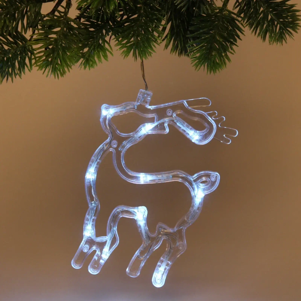 Фигура светодиодная «Олень» 12х17 см (батарейки 3 ААА), 1 реж, Белый