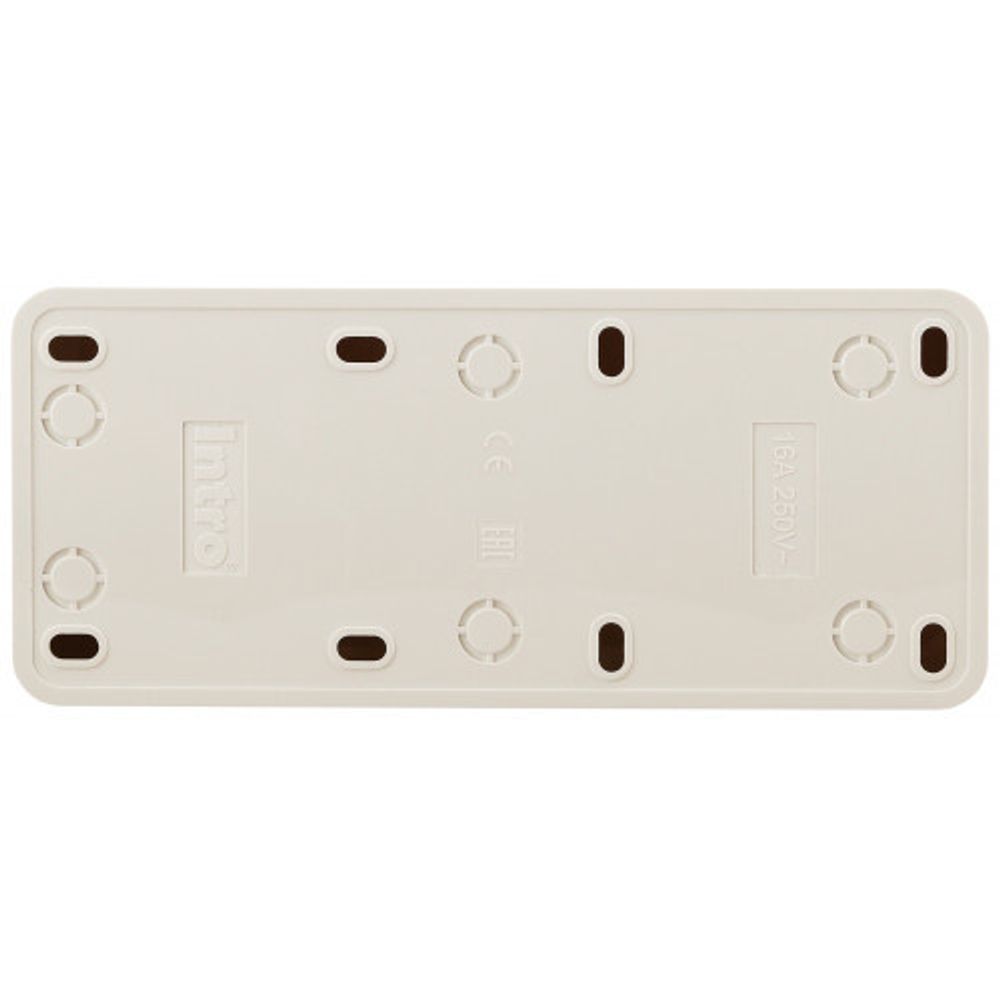 Розетка Intro Quadro 2-206-02 с заземлением трехместная 3х2P+E, 16А-250В, IP20, ОУ, слоновая кость