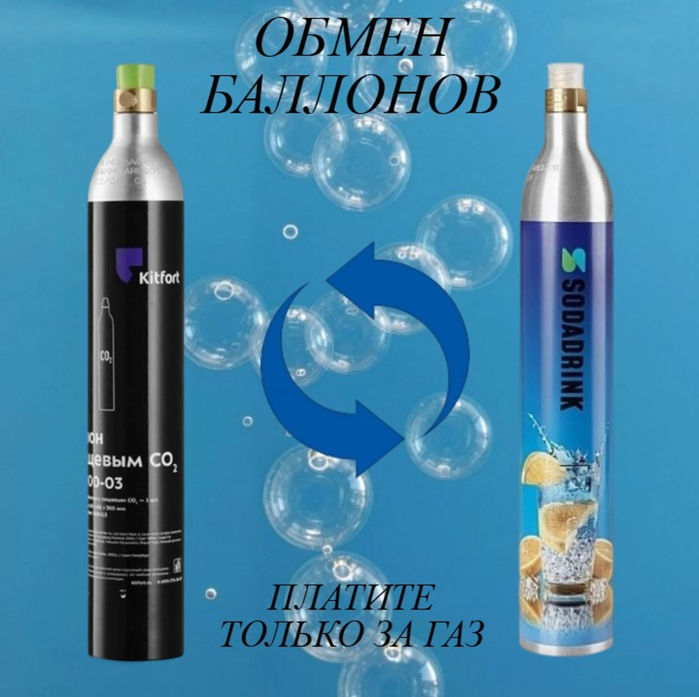 Баллон для сифона для газирования СО2 Kitfort (Заправка и обмен)