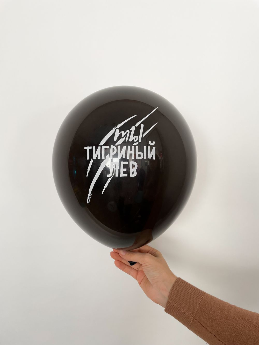 Шар с надписью ЧЮ 30 см Ты тигринный лев (черный, для мужчины) (БГ-17)  Изображение3