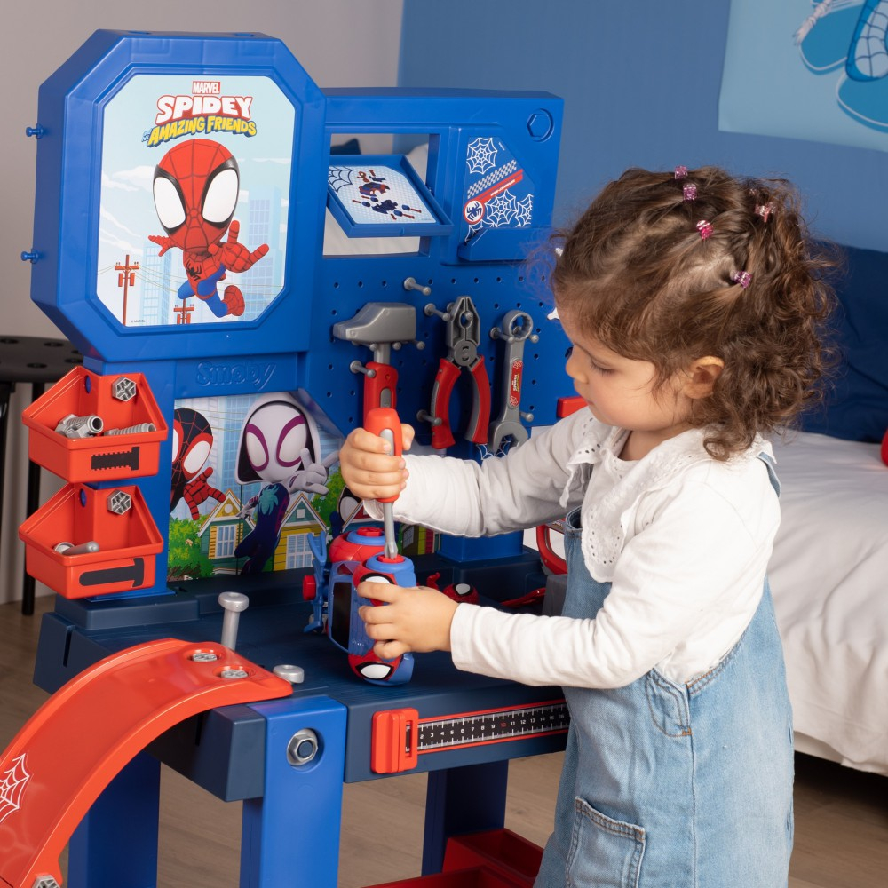 Детский верстак Smoby Bricolo Spidey 360742 с инструментами и 94 аксессуарами от 3 лет — фото 7