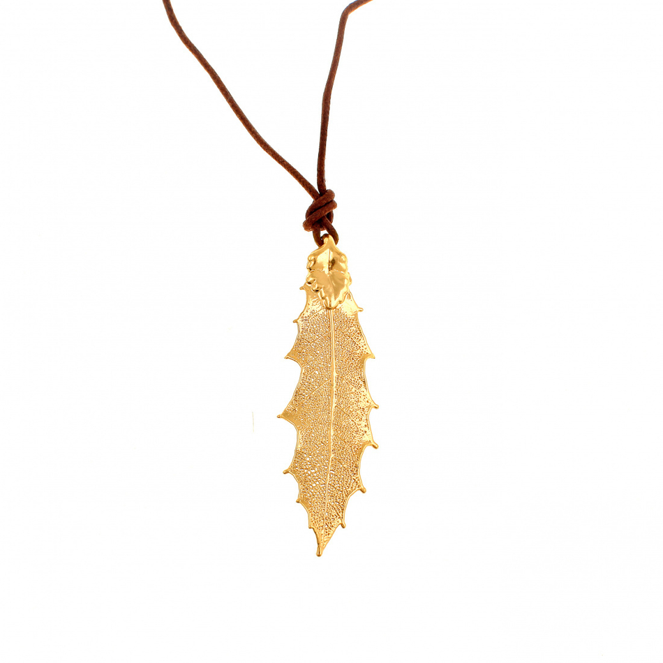 Колье лист Ester Bijoux Остролист LF32A-G BR