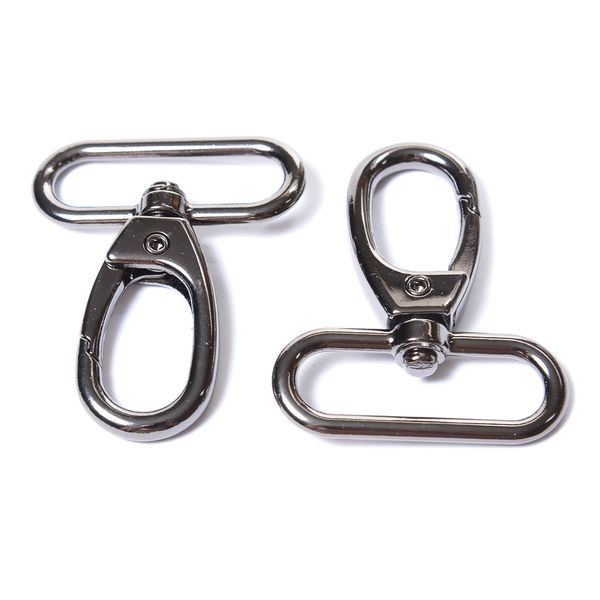 Карабин на вертлюге 38 мм, темный никель (ESD-03)