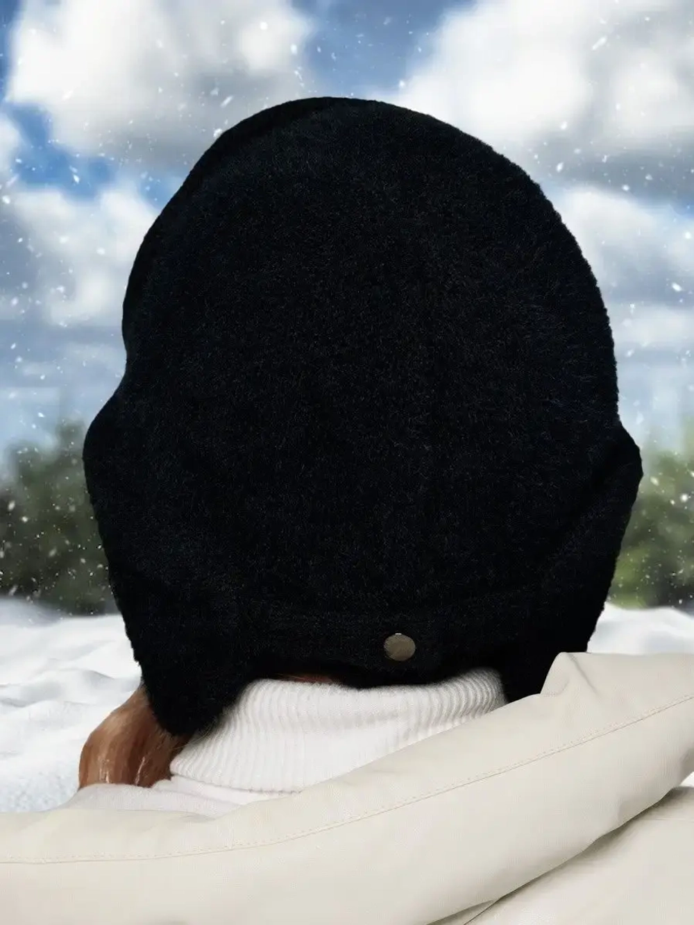 Шапка ушанка зимняя вязаная на флисе