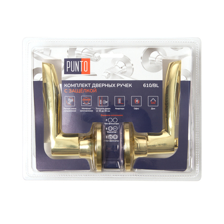 Ручка защелка DK610/BL PB-ET (кл./фик.) золото
