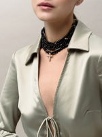 Колье "Holiday Black" из чёрного турмалина Gold