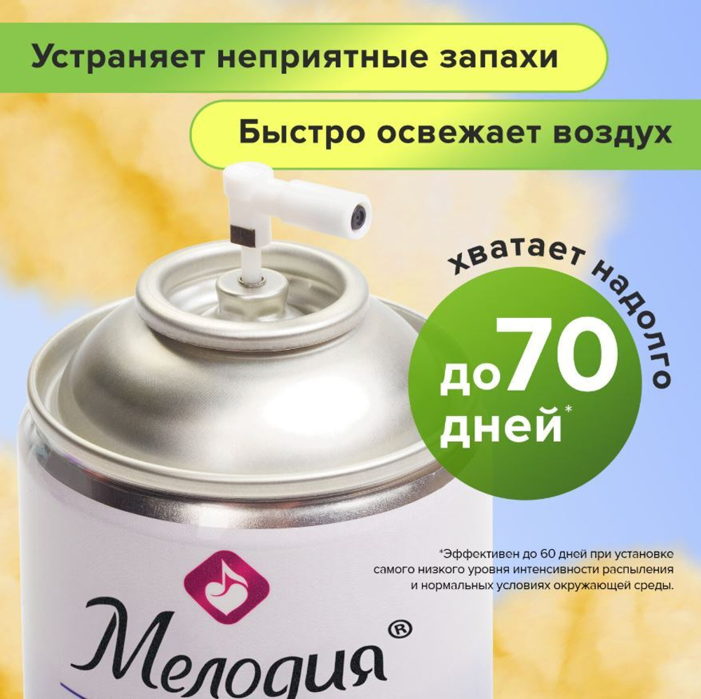 Сменный баллон 250 мл МЕЛОДИЯ "Цитрусовый", для автоматических освежителей, универсальный, (1/6) 605229