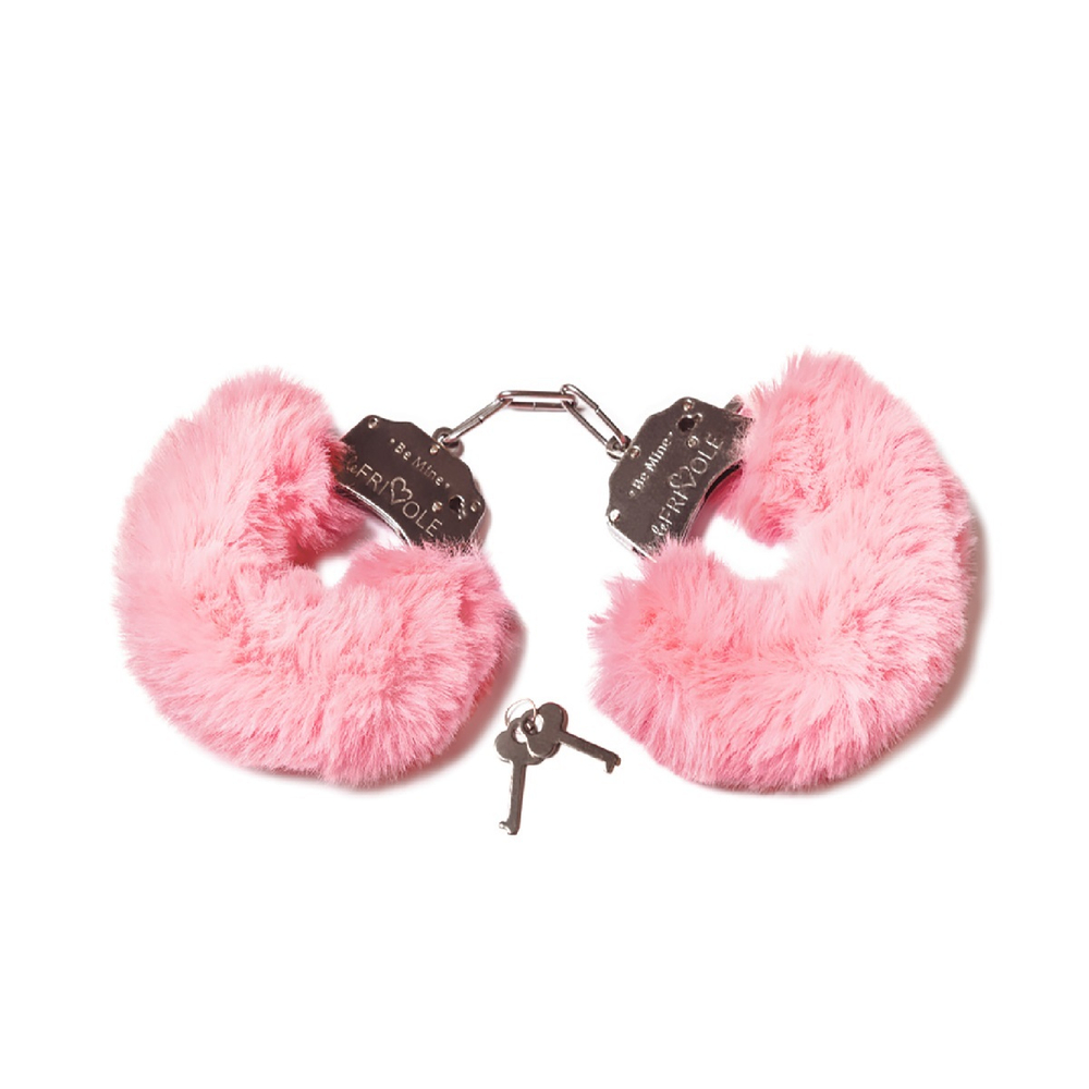 Наручники с пушистым мехом светло розовые