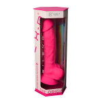 Розовый фаллоимитатор 20см на присоске с мошенкой SilexD Premium Silicone Dildo 8" Model 1
