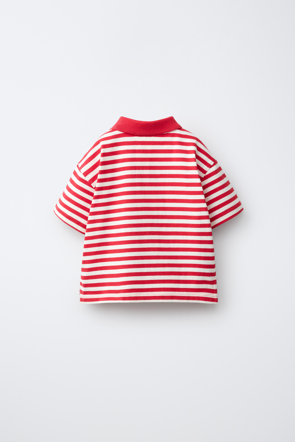 ZARA ПОЛО В ПОЛОСКУ, КРАСНЫЙ