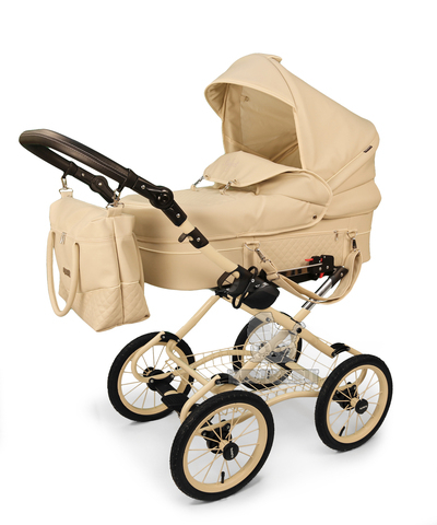 Детская коляска для новорожденных Amigos Perfect Classic Cream Эко Кожа