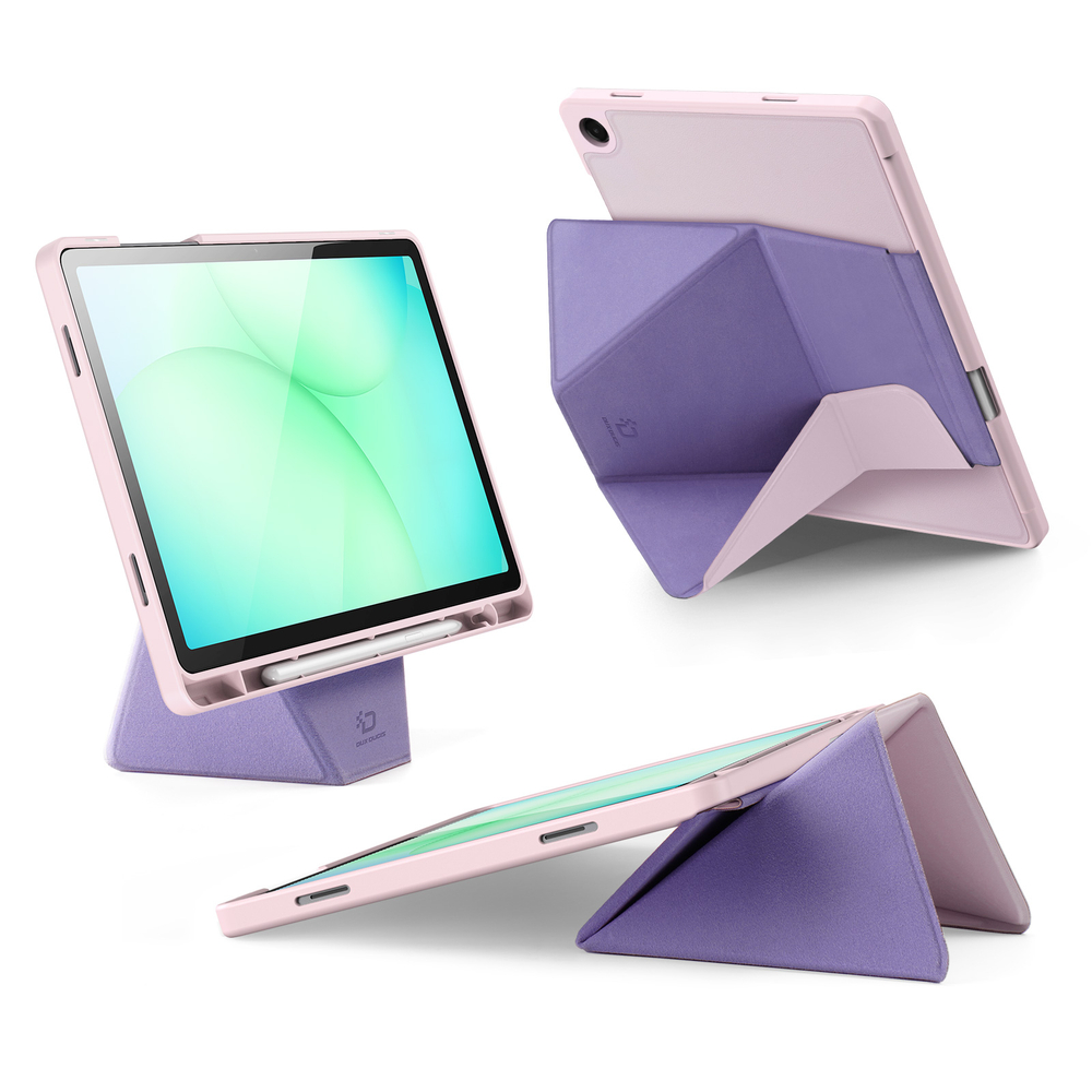 Чехол книжка розового цвета от Dux Ducis для планшета Samsung Galaxy Tab A9 Plus и Tab 11 Plus, серия Vers Series Case, с магнитным держателем Pencil