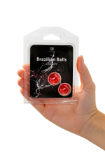 Набор из 2 шариков с массажным маслом Brazilian Balls с ароматом вишни