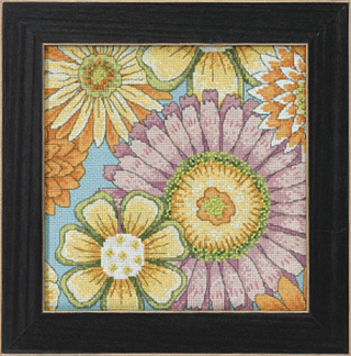 "Голубые цветы 1"-DM30-2213 вышивка