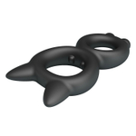 Черное двойное эрекционное кольцо Toran (Цвет: черный)