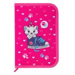 Пенал BRAUBERG с наполнением, 1 отделение, откидная планка, 24 предмета, 21х14 см, "Kitten&sneakers", 229295