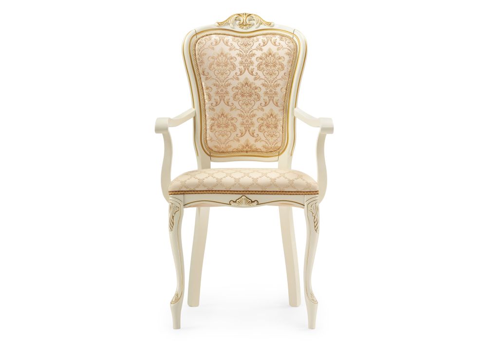 Кресло Руджеро слоновая кость с золотой патиной / бежевый